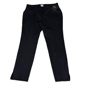 Belyn Key Golf Commuter Crop Pants Women's Sz XL Slim Fit Black Onyx Mid Rise‎